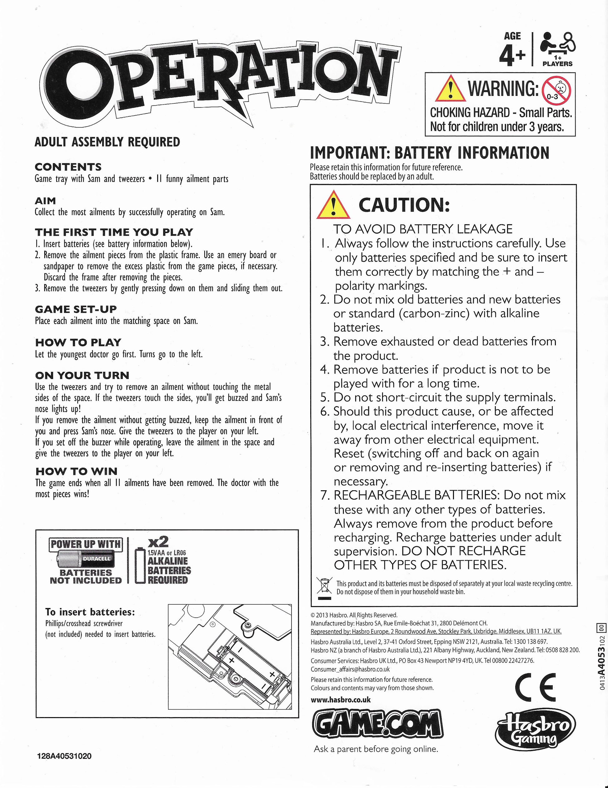 Operation (2013) Rules – How to Play the Buzzer Game