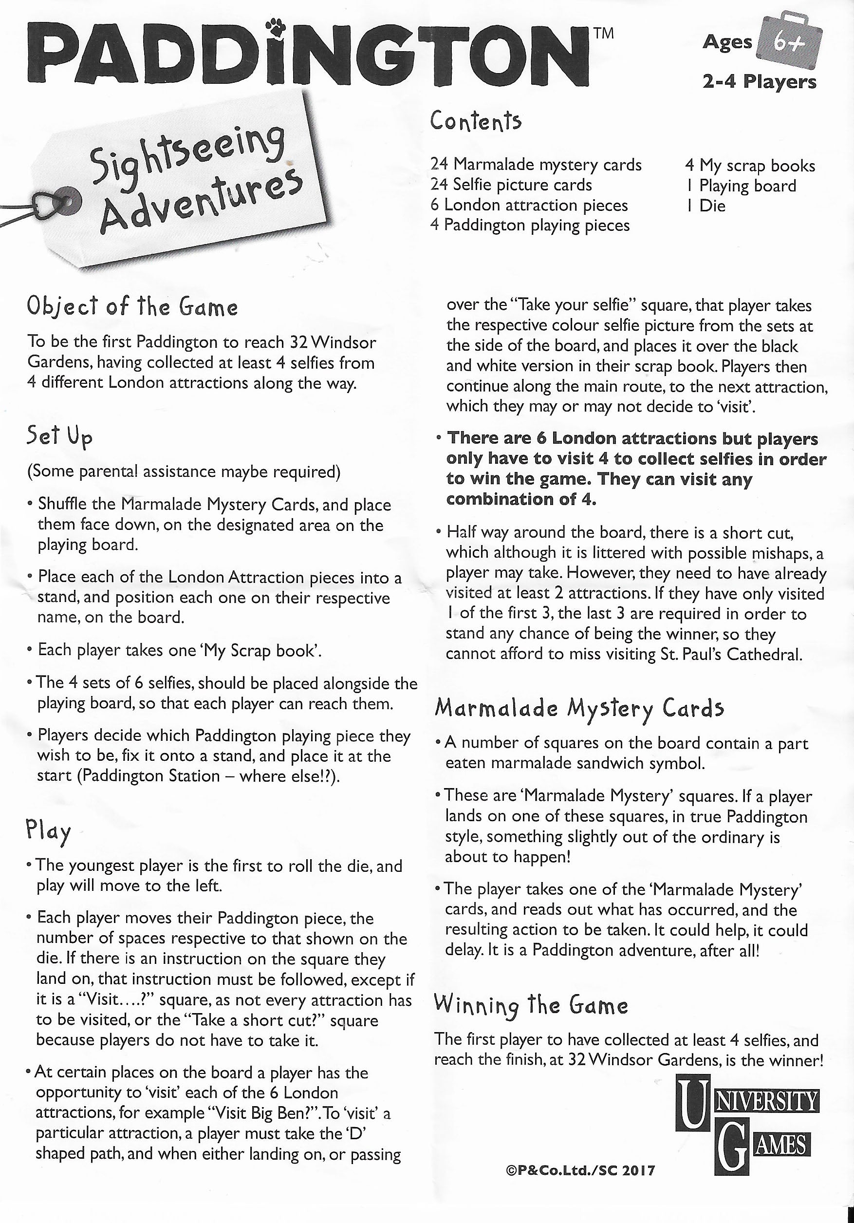 Paddington Board Game Rules (2017) – How to Play