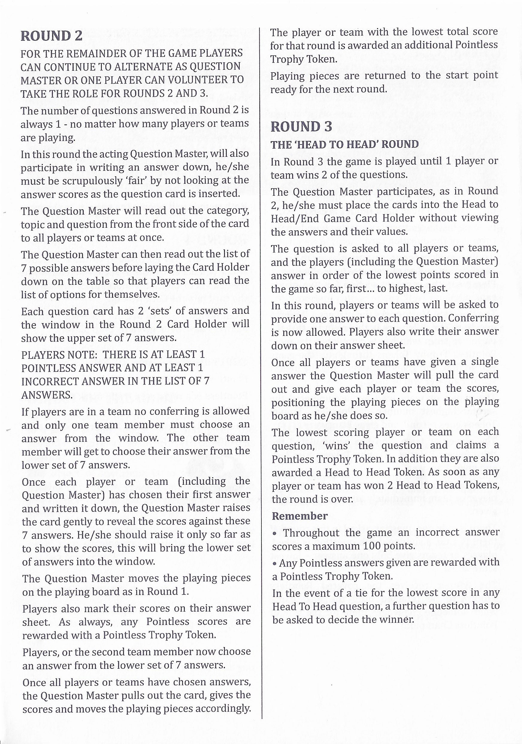 Pointless (2012) rules explained clearly so you can start playing straight away.