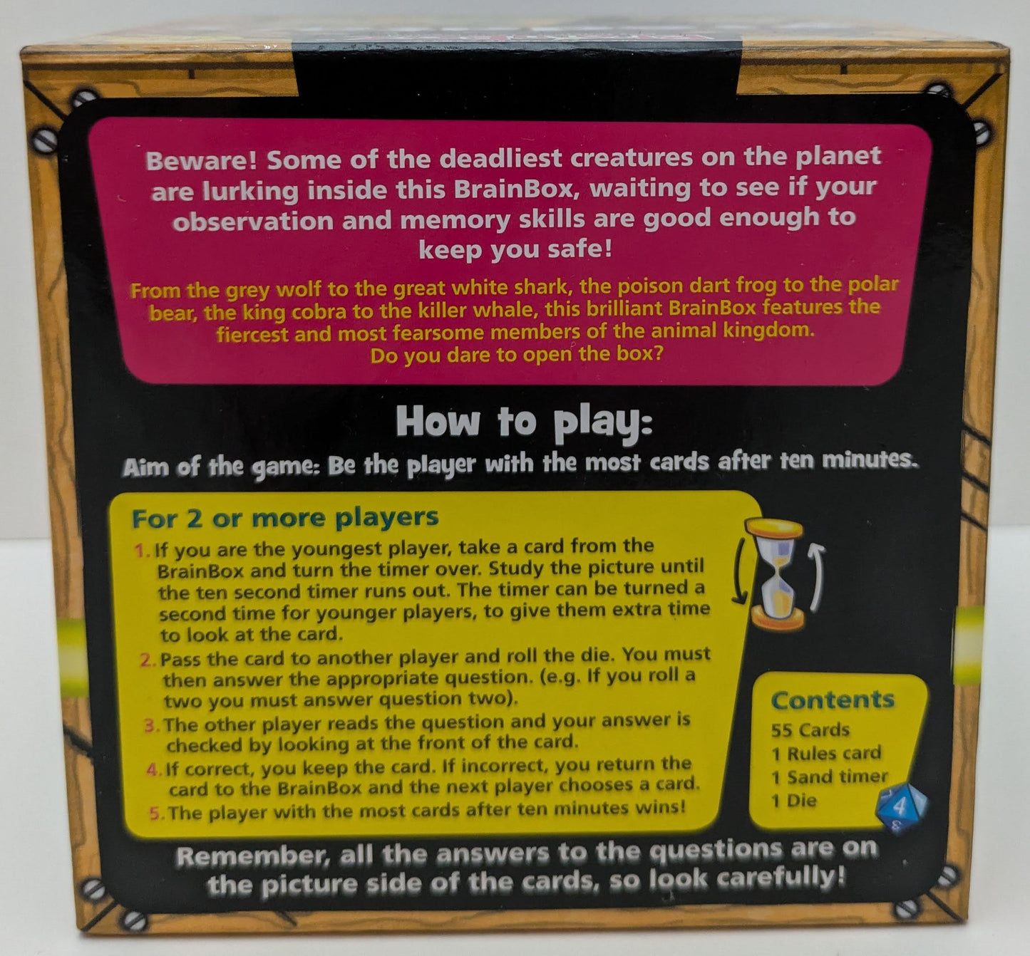 Predators BrainBox (2018) builds observation skills in a lively ten-second memory challenge.