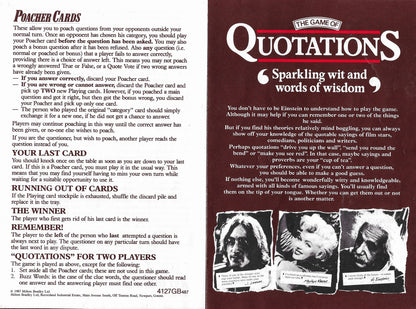 Quotations 1987 Official Rules Learn How to Play This Classic Word Game