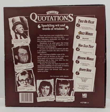 Quotations 1987 The Word Game That Brings Fun and Laughter to Game Night