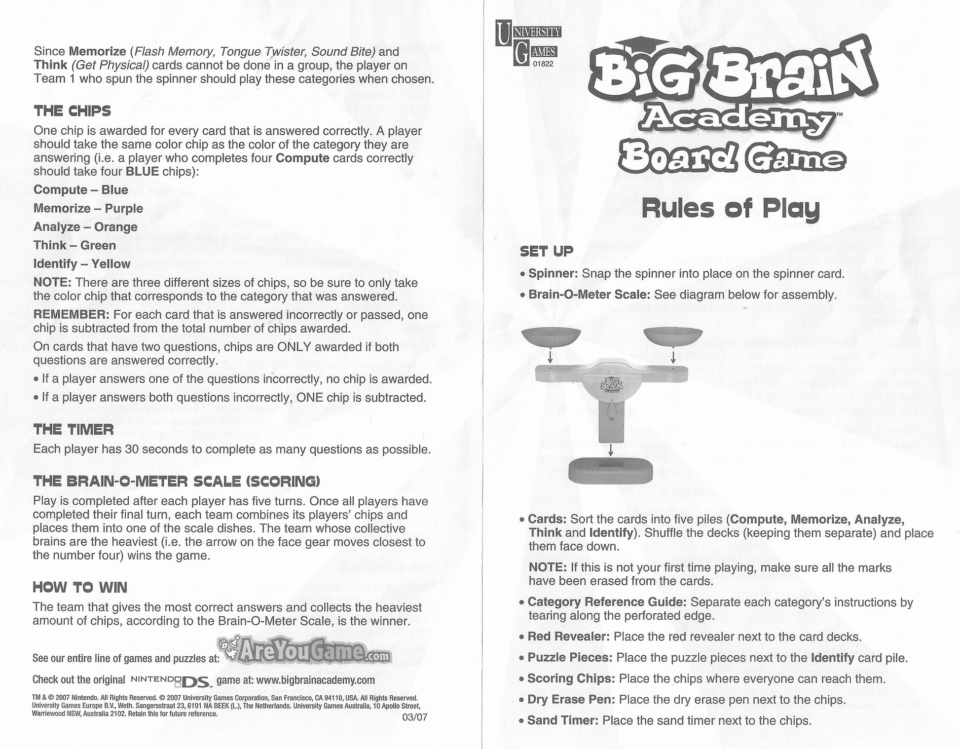 Race the clock to prove your skills in Big Brain Academy Board Game (2007).