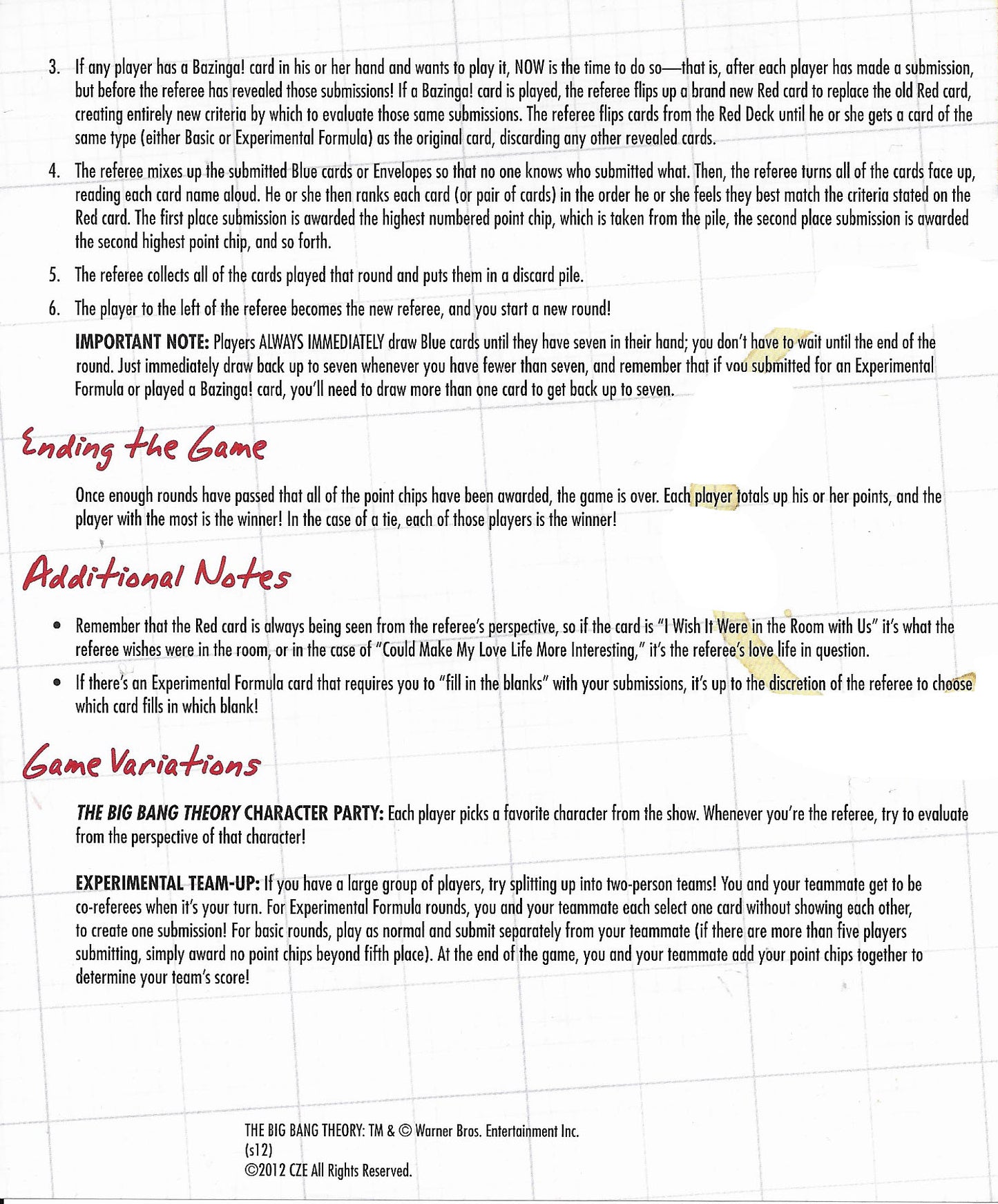 Rules for The Big Bang Theory The Party Game (2012) – How to play this laugh-out-loud classic.