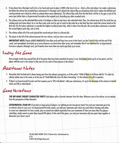 Rules for The Big Bang Theory The Party Game (2012) – How to play this laugh-out-loud classic.