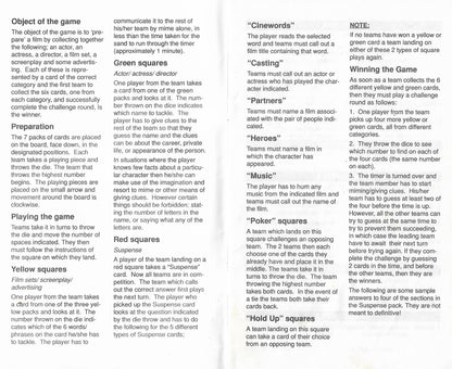 Screen Play (1990) Rules – How to Play the Retro Film Game
