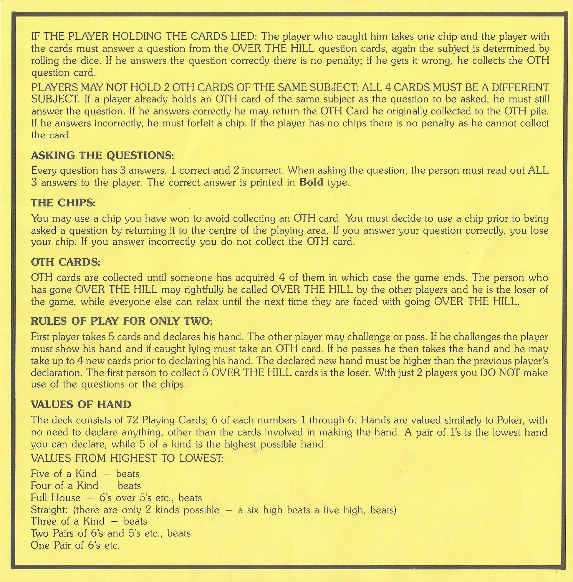 Simple and Fun Rules of Over the Hill (1993) – Easy to Learn, Hard to Stop Playing