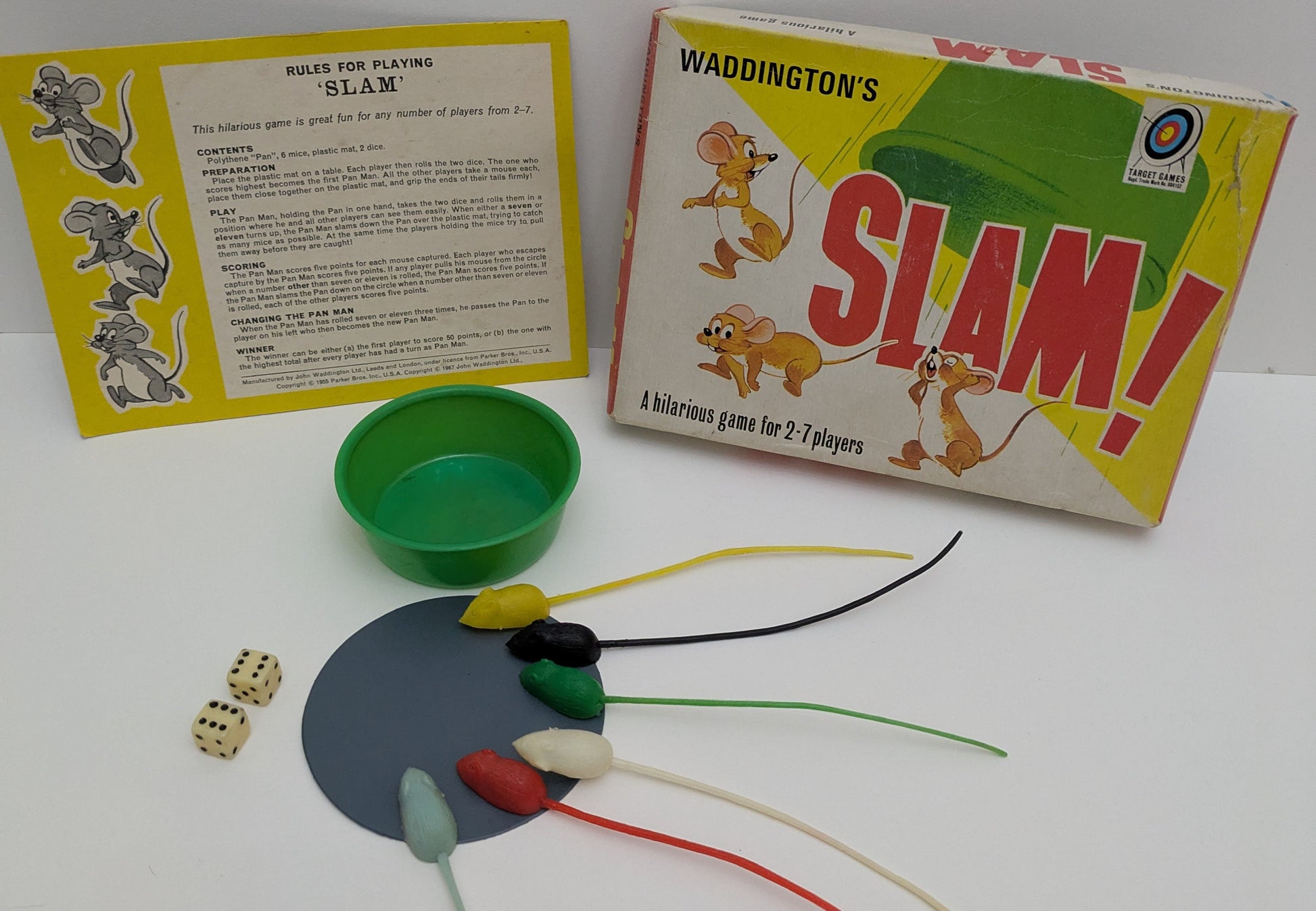 Slam (1967) challenges players to grab their mice before the pan slams down.