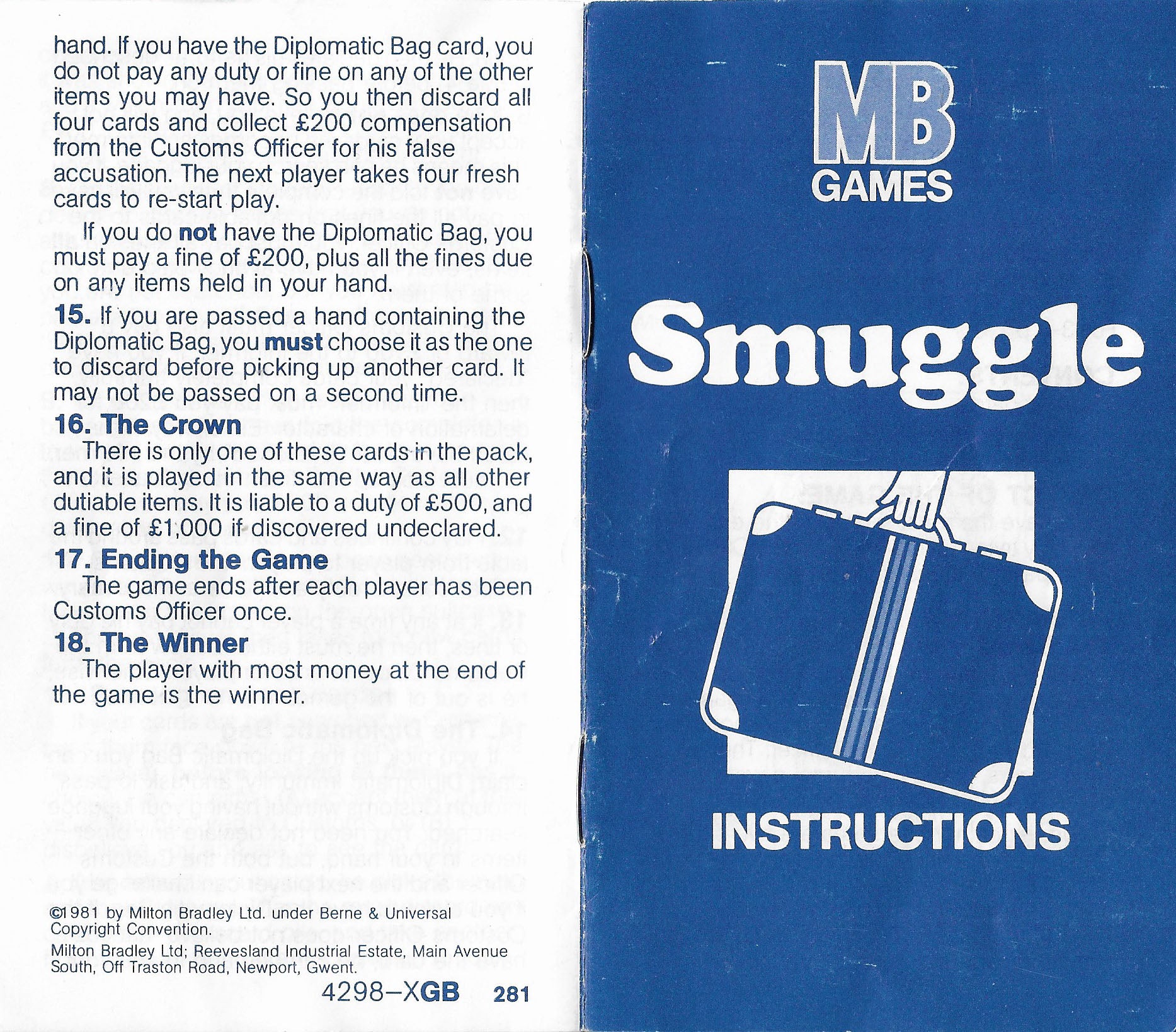 Smuggle (1981) Rules – How to Play the MB Games Classic