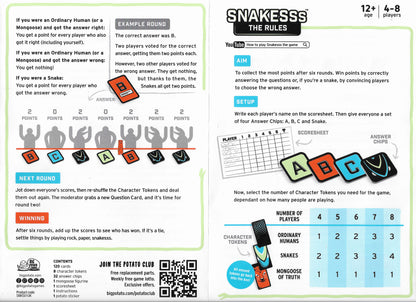 Snakesss (2021) rules of play learn the roles discuss and lock answers