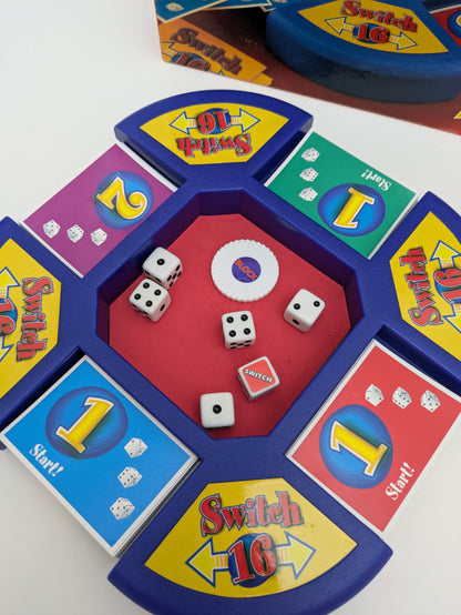 Switch 16 (2001) is a fast-paced dice game of luck, risk, and clever number play.