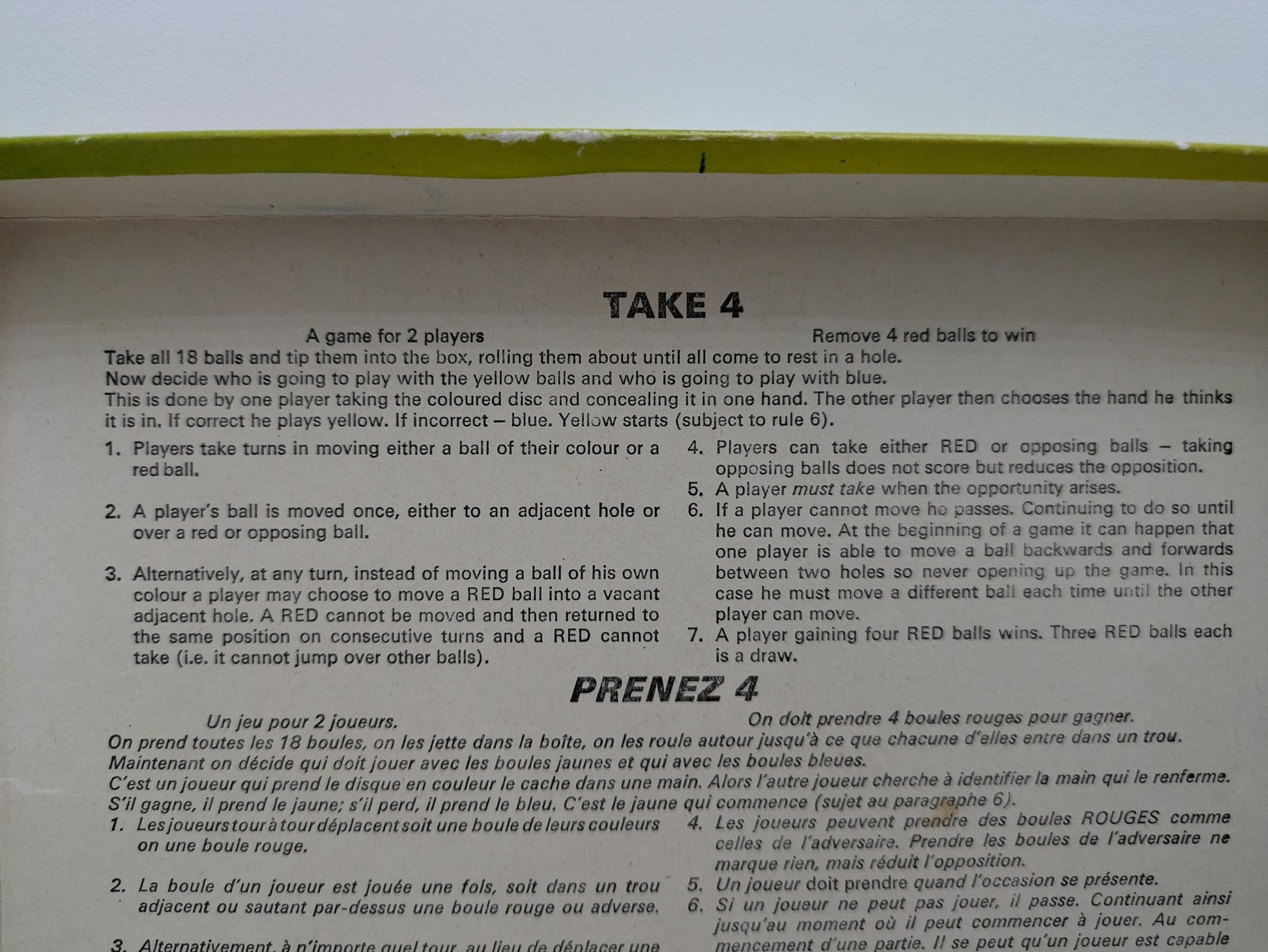 "Detailed Take 4 gameplay guide showing players how to plan tactical moves, capture balls, and block opponents’ progress."