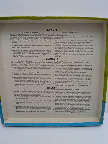 "Detailed Take 4 gameplay guide showing players how to plan tactical moves, capture balls, and block opponents’ progress."