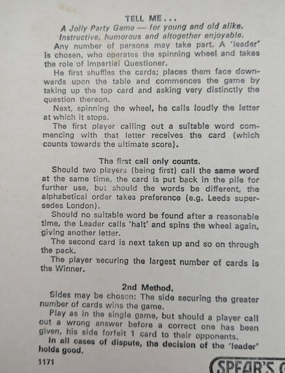 Tell Me Quiz (1983) Rules – How to Play the Classic Spears Quiz Game