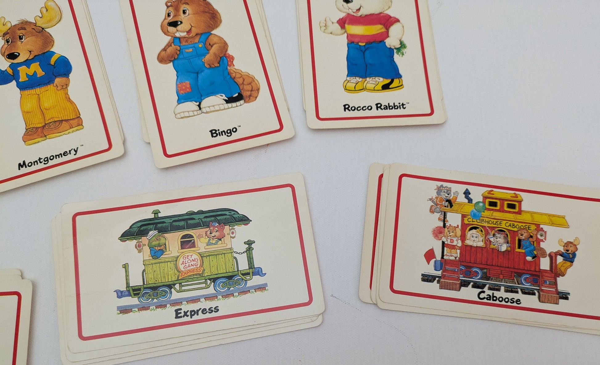 The Get Along Gang Card Game (1985) uses large, easy-to-handle cards for young players