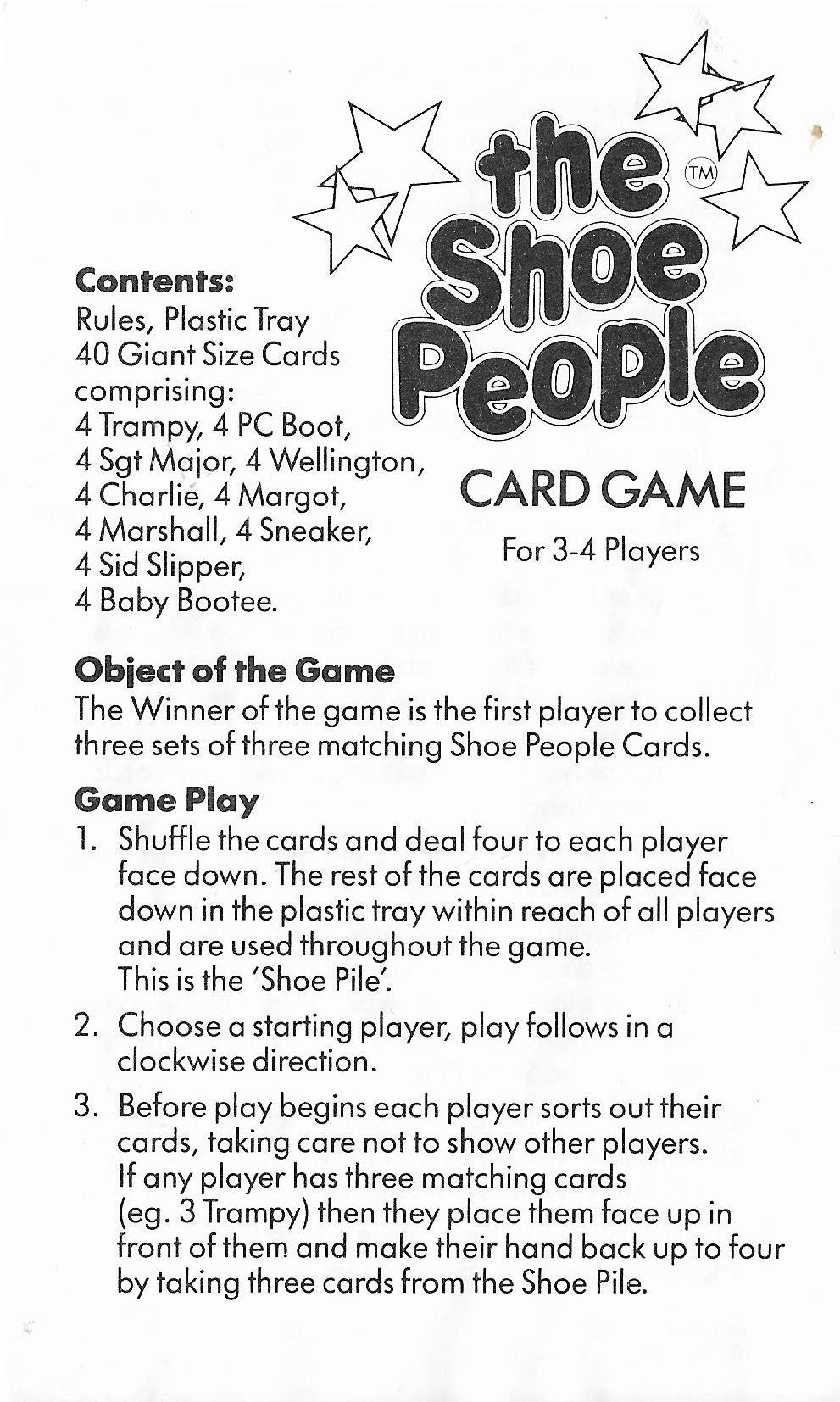 The Shoe People Card Game (1987) Rules – Step-by-Step Guide to Gameplay and Winning