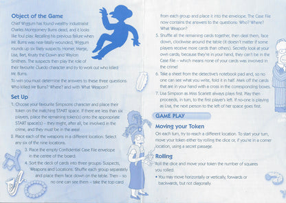 The Simpsons Cluedo (2001) Rules for Family Game Night