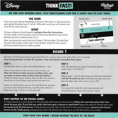 Think Fast (2019) Rules – How to Play the Disney Quiz Game