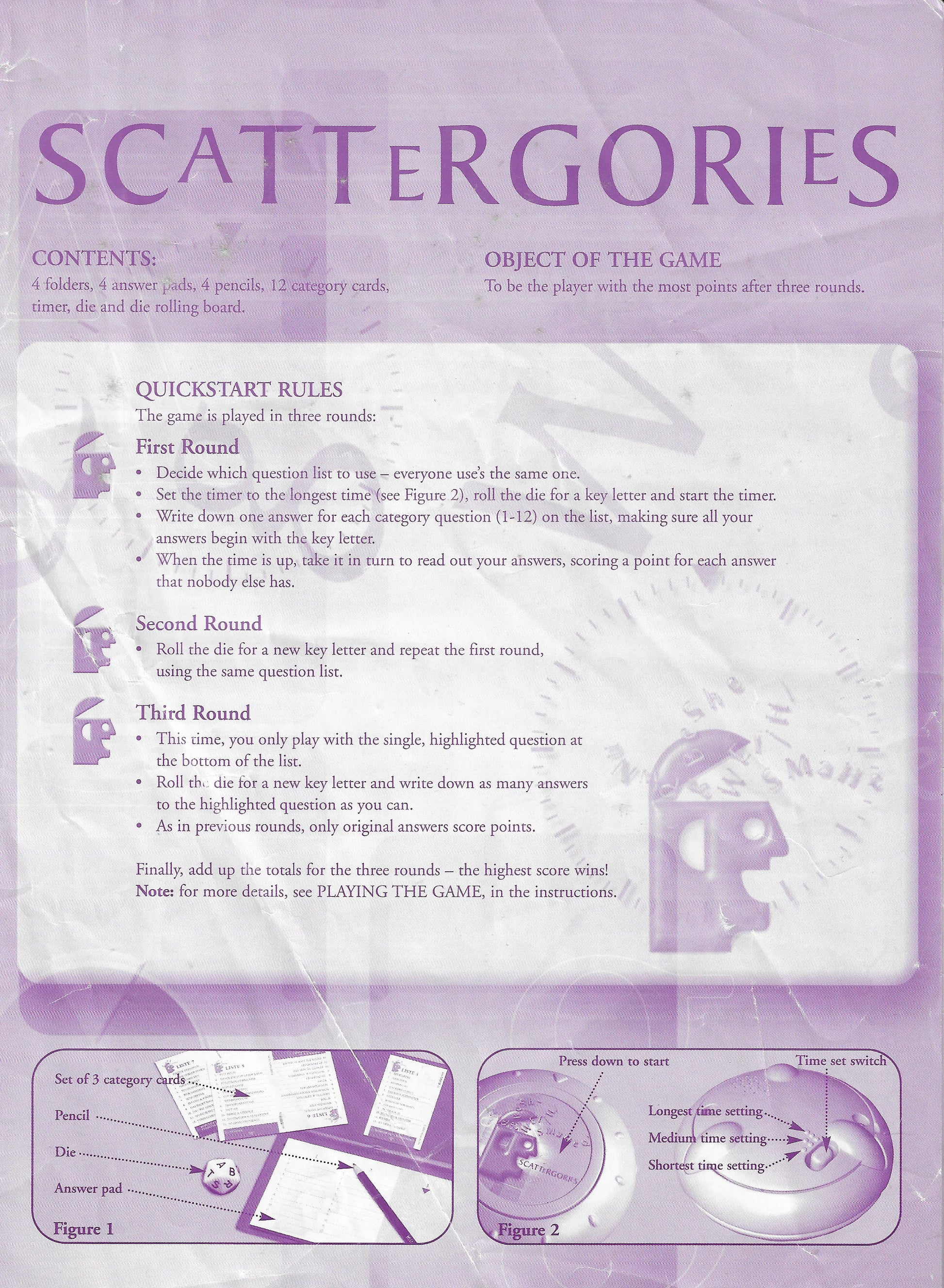 Think fast, write fast, and be original – Scattergories (2003) rewards the most unique minds.