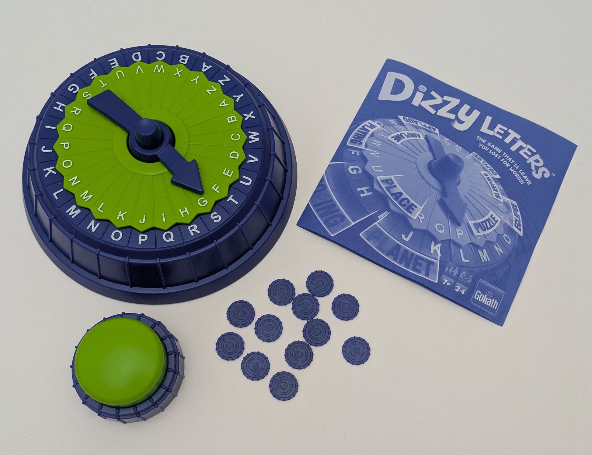 Use both letters shown on the spinner to create your word — Dizzy Letters (2019) style!