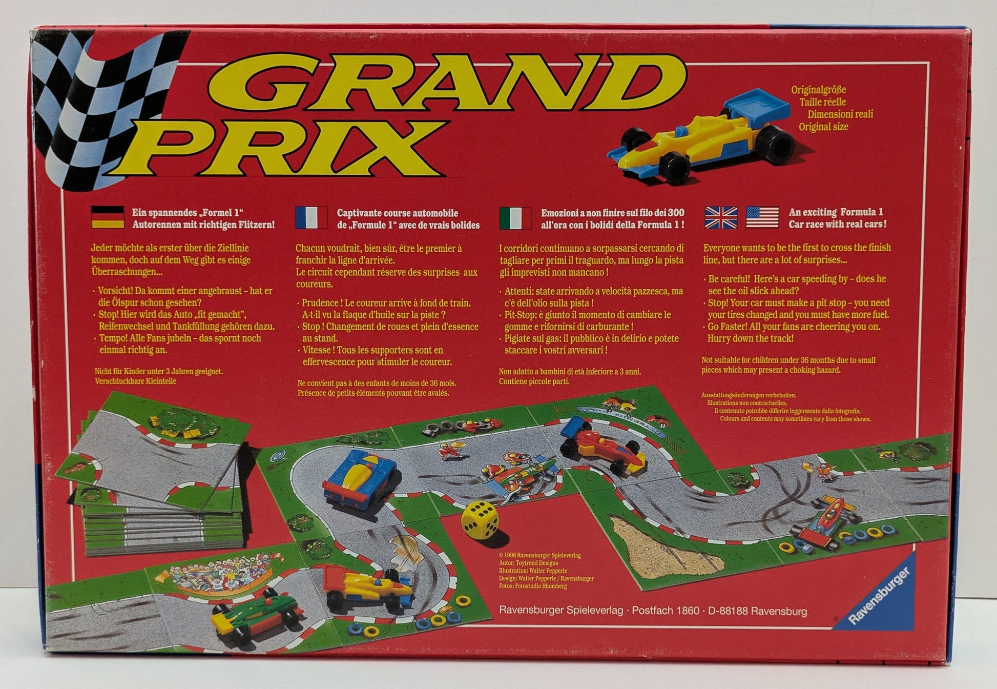 Watch the race unfold as you lay down the track in Grand Prix (1998).
