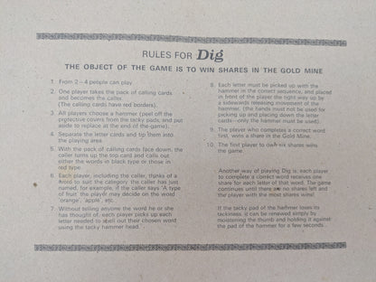 Whether you're playing with family or friends, Dig (1971) is one of those games that gets everyone talking and spelling out loud.