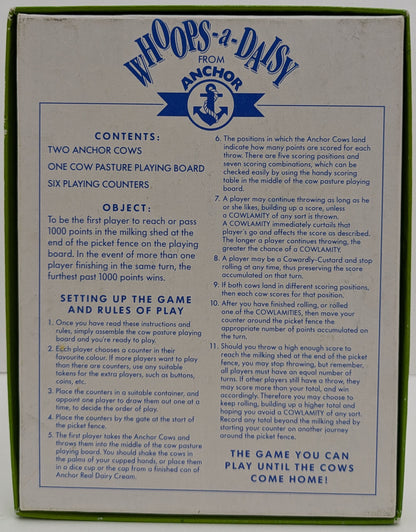 "Detailed Whoops-a-Daisy gameplay guide explaining the scoring poses, fence-style scoring track, and how to win the game."