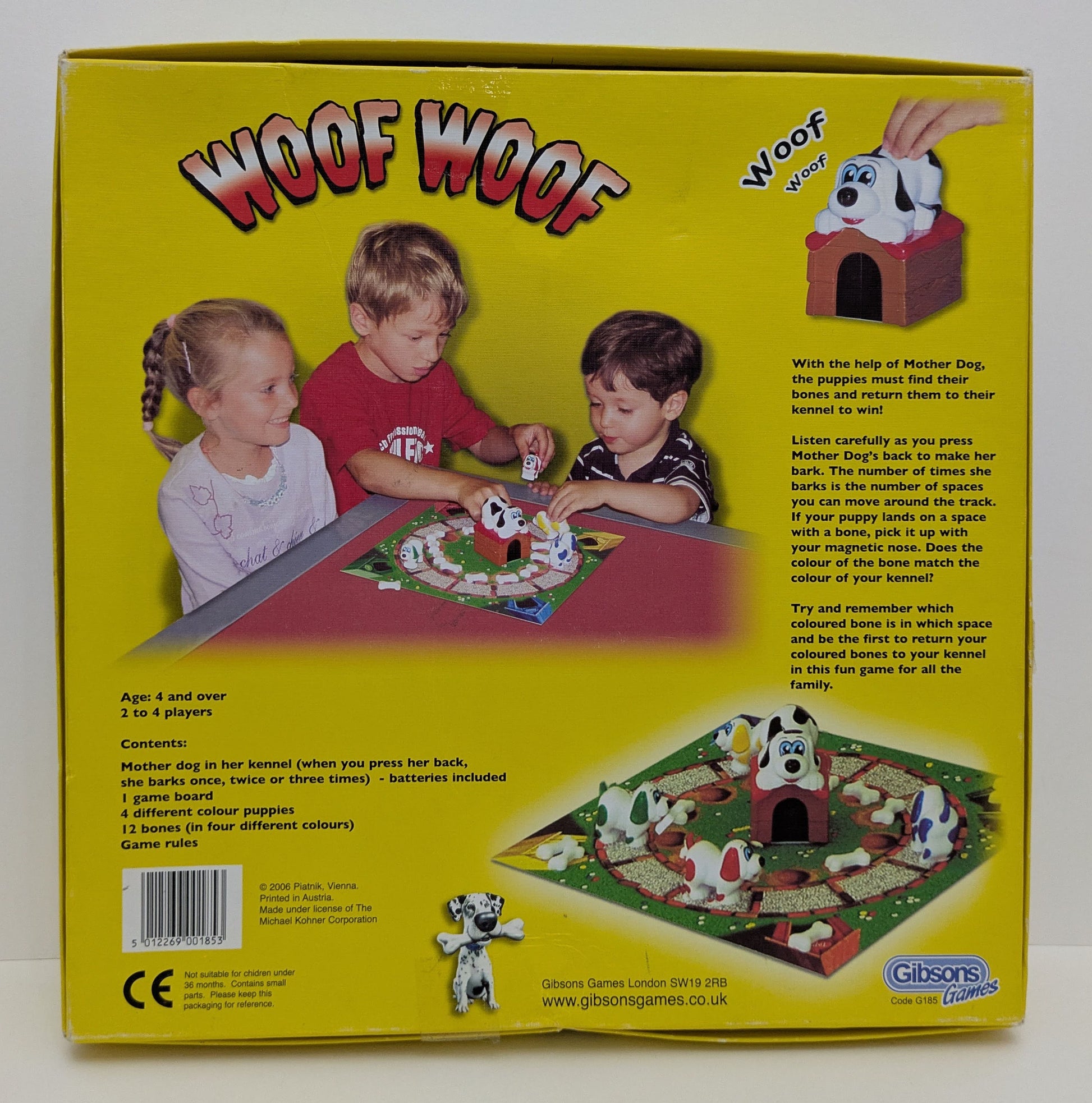 Woof Woof (2006) is a fun and noisy game where puppies hunt for their matching bones.