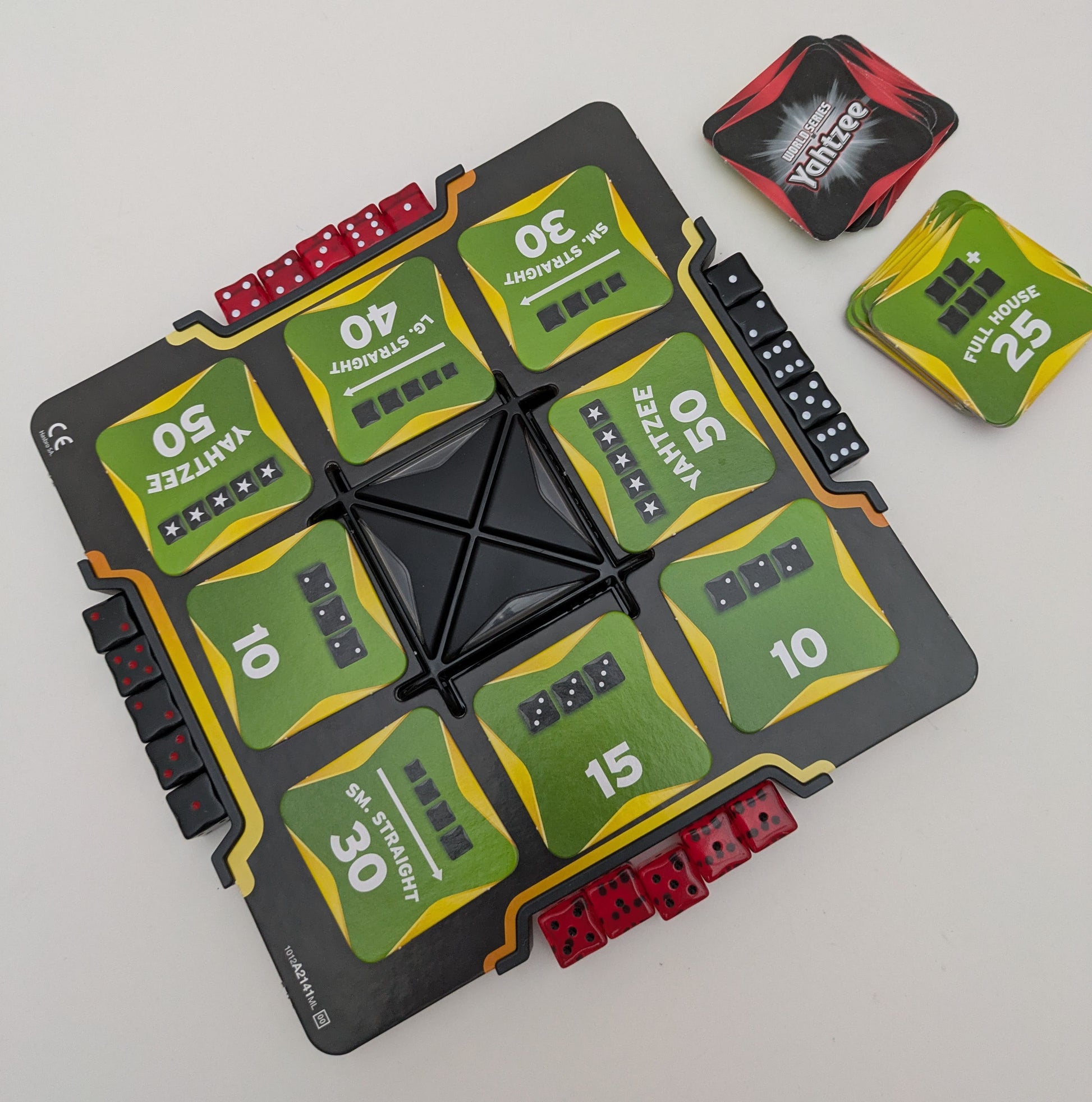 World Series of Yahtzee (2012) is a fast-paced dice game based on matching combinations.