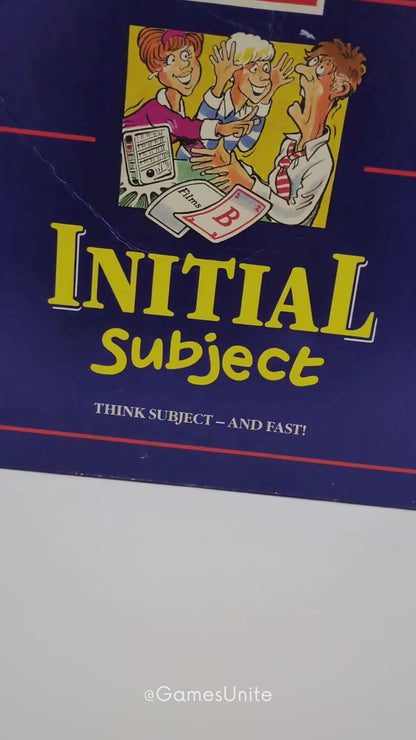 Initial Subject (1989) - A Vintage Word Game for Quick Thinkers